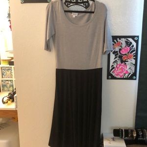 Lularoe Black and Grey Nicole Dress Size M